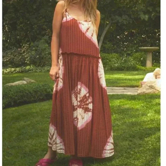 NWT Anthropologie The Odells Cora Bohemian Tie Dye Maxi Dress Pomelo Multi M - Picture 6 of 8
